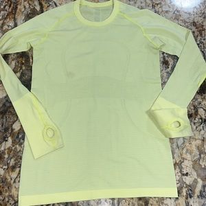 Lululemon swiftly long sleeve yellow size 8